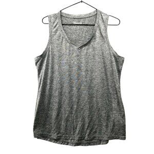Reebok Active Tank Top Womens L Gray Heather V-Neck Athletic Gym Yoga Workout